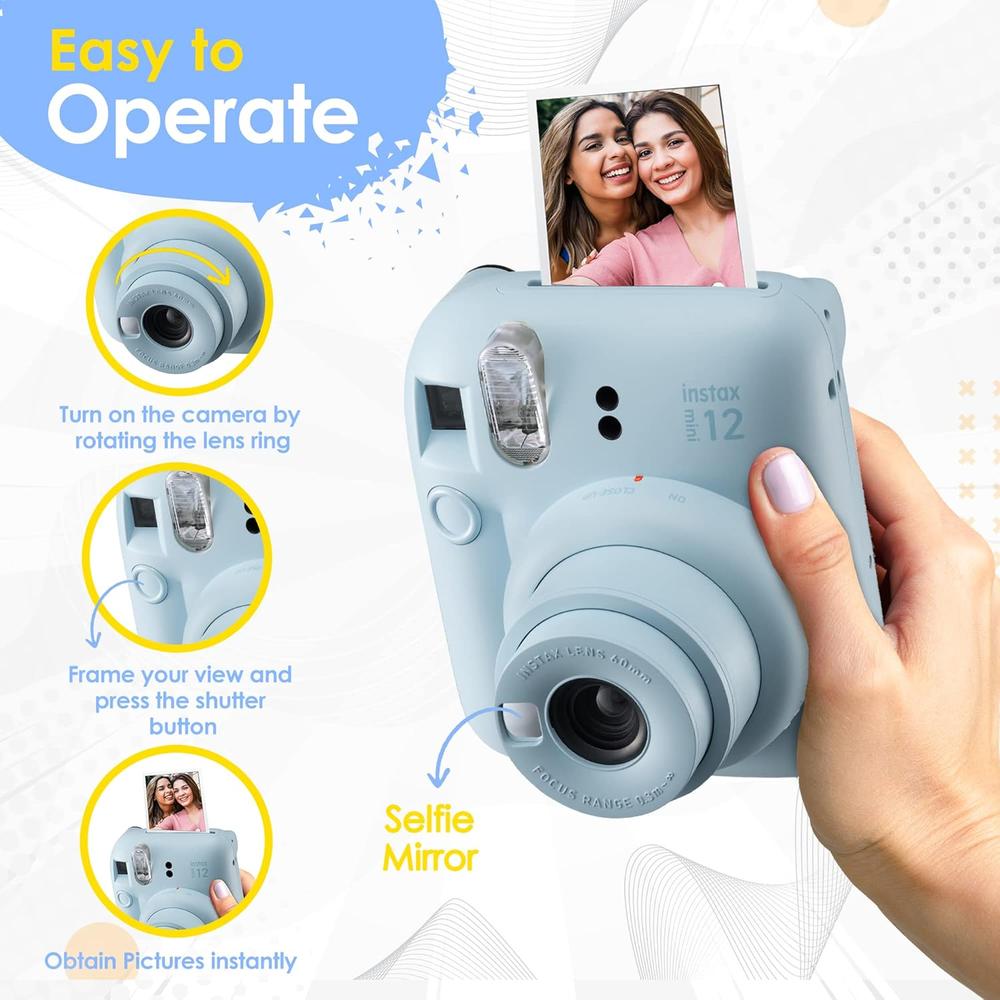 CÁMARA FUJIFILM INSTANTÁNEA INSTAX MINI 12 C/60 HOJAS ESTUCHE Y ÁLBUM - 4