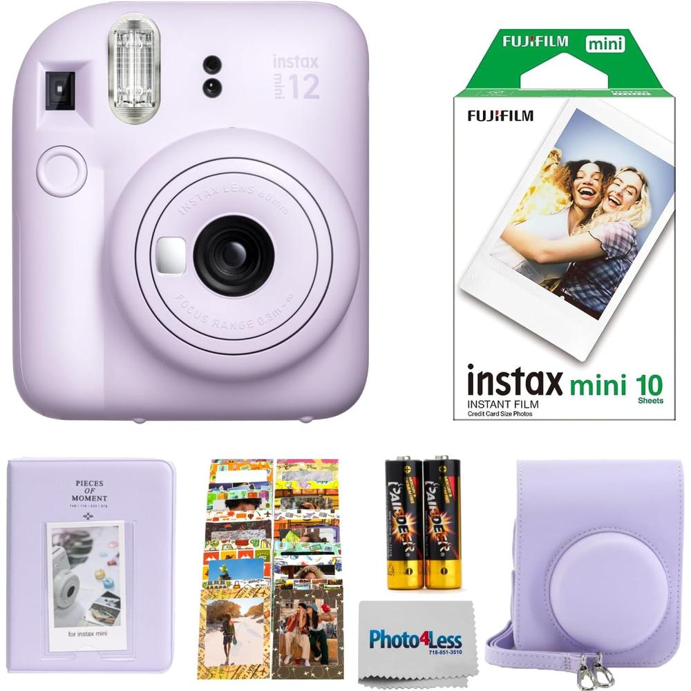 CÁMARA FUJIFILM INSTANTÁNEA INSTAX MINI 12 C/10 IMPRESIONES ESTUCHE Y ÁLBUM - 1