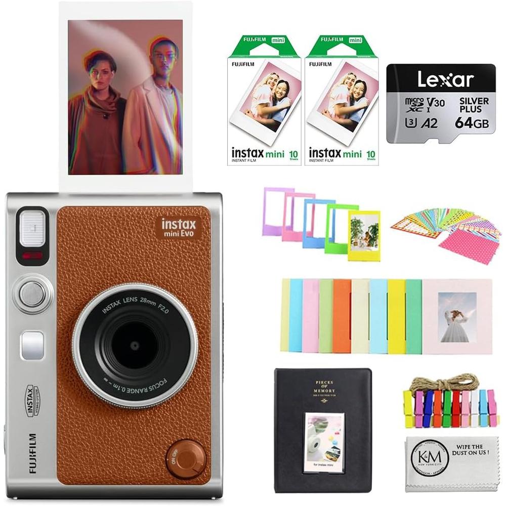 CÁMARA FUJIFILM HÍBRIDA INSTAX MINI EVO C/PELÍCULA, MICRO SD 64 GB Y ACC. - 1