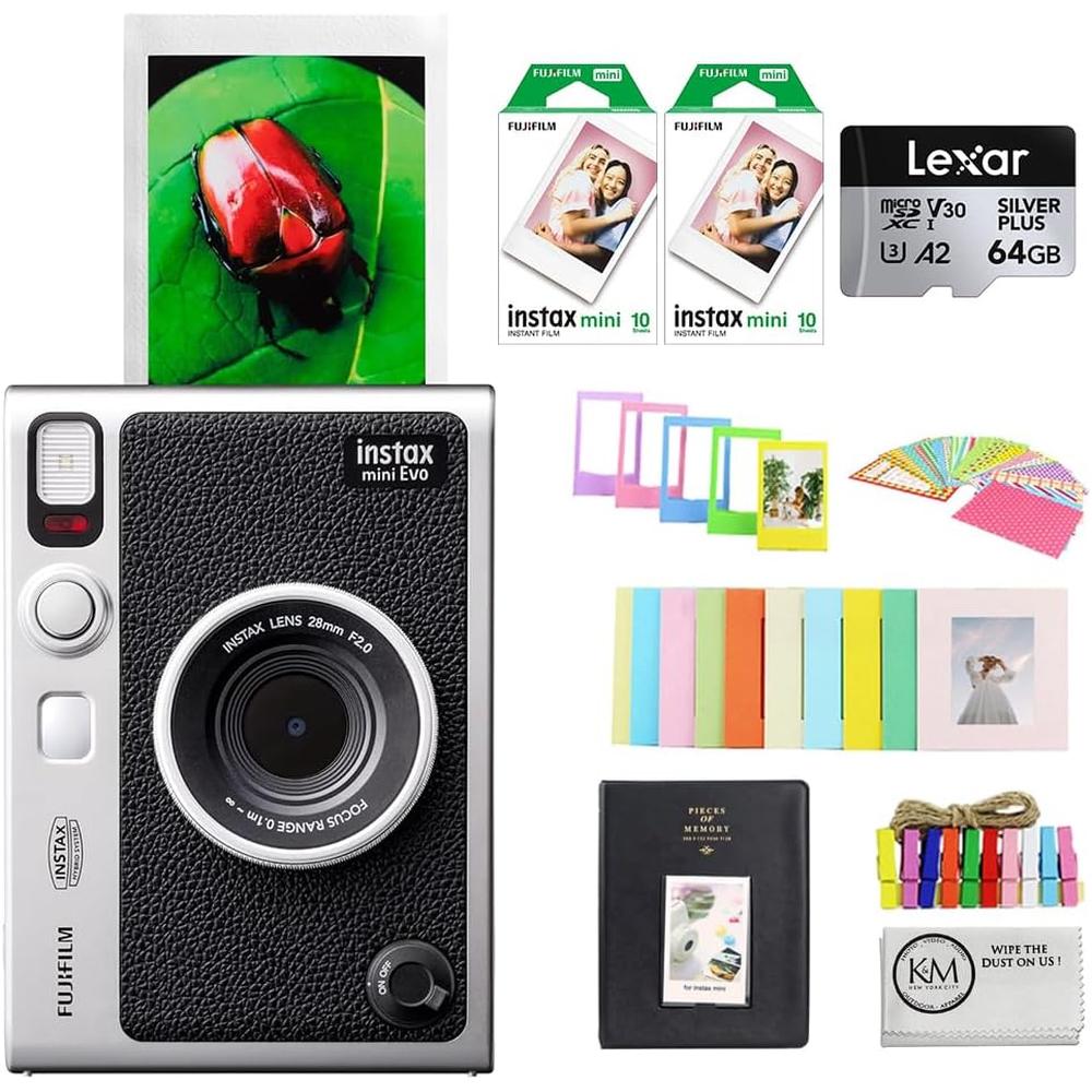 CÁMARA FUJIFILM HÍBRIDA INSTAX MINI EVO C/PELÍCULA, MICRO SD 64 GB Y ACC. - 1