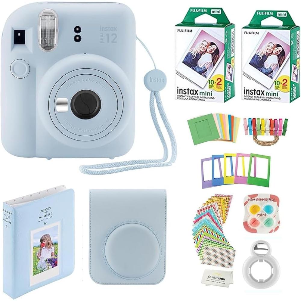 CÁMARA FUJIFILM INSTANTÁNEA INSTAX MINI 12 C/40 IMPRESIONES ESTUCHE Y ACC. - 1