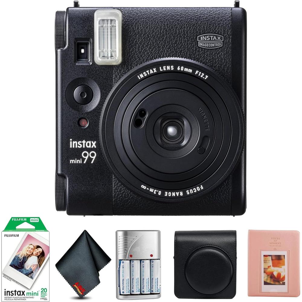 CÁMARA FUJIFILM INSTANTÁNEA INSTAX MINI 99 C/20 HOJAS ESTUCHE Y ÁLBUM SET 4 PZS | NEGRO - 1