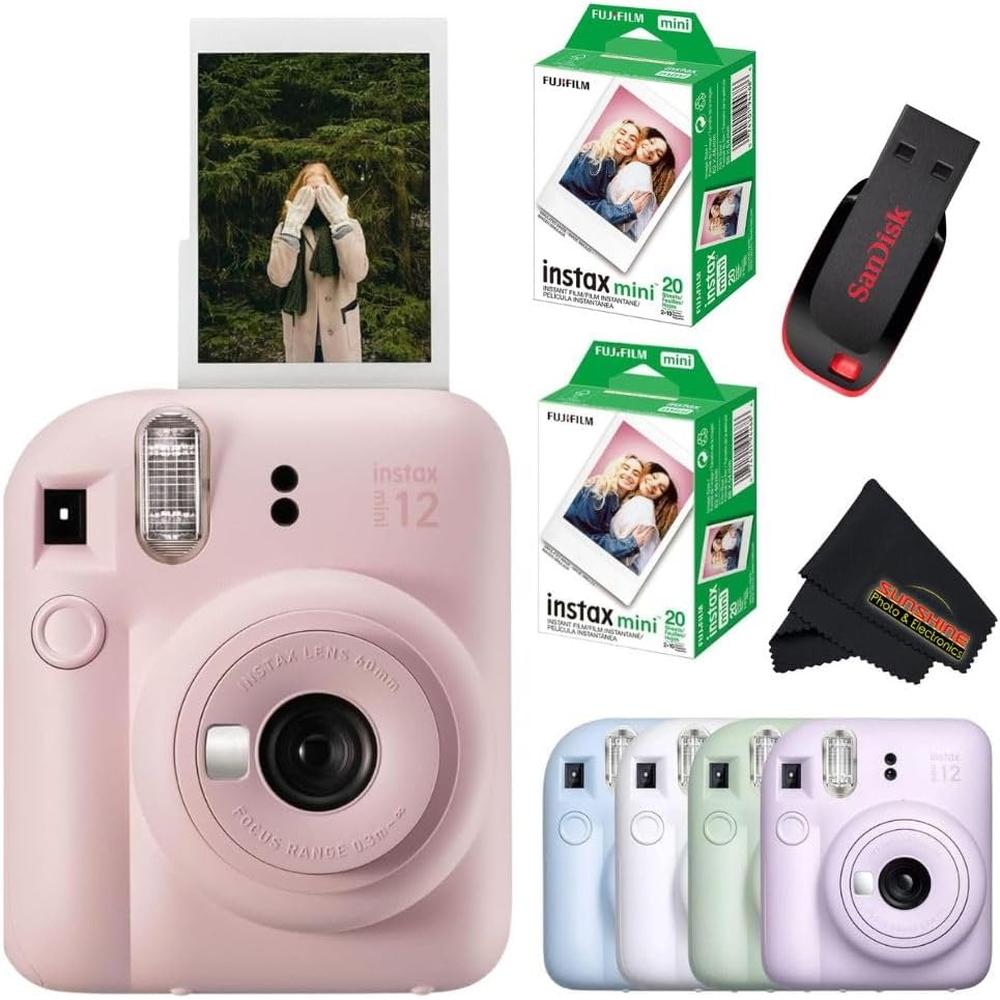CÁMARA FUJIFILM INSTANTÁNEA INSTAX MINI 12 C/USB 32 GB + 40 HOJAS - 1