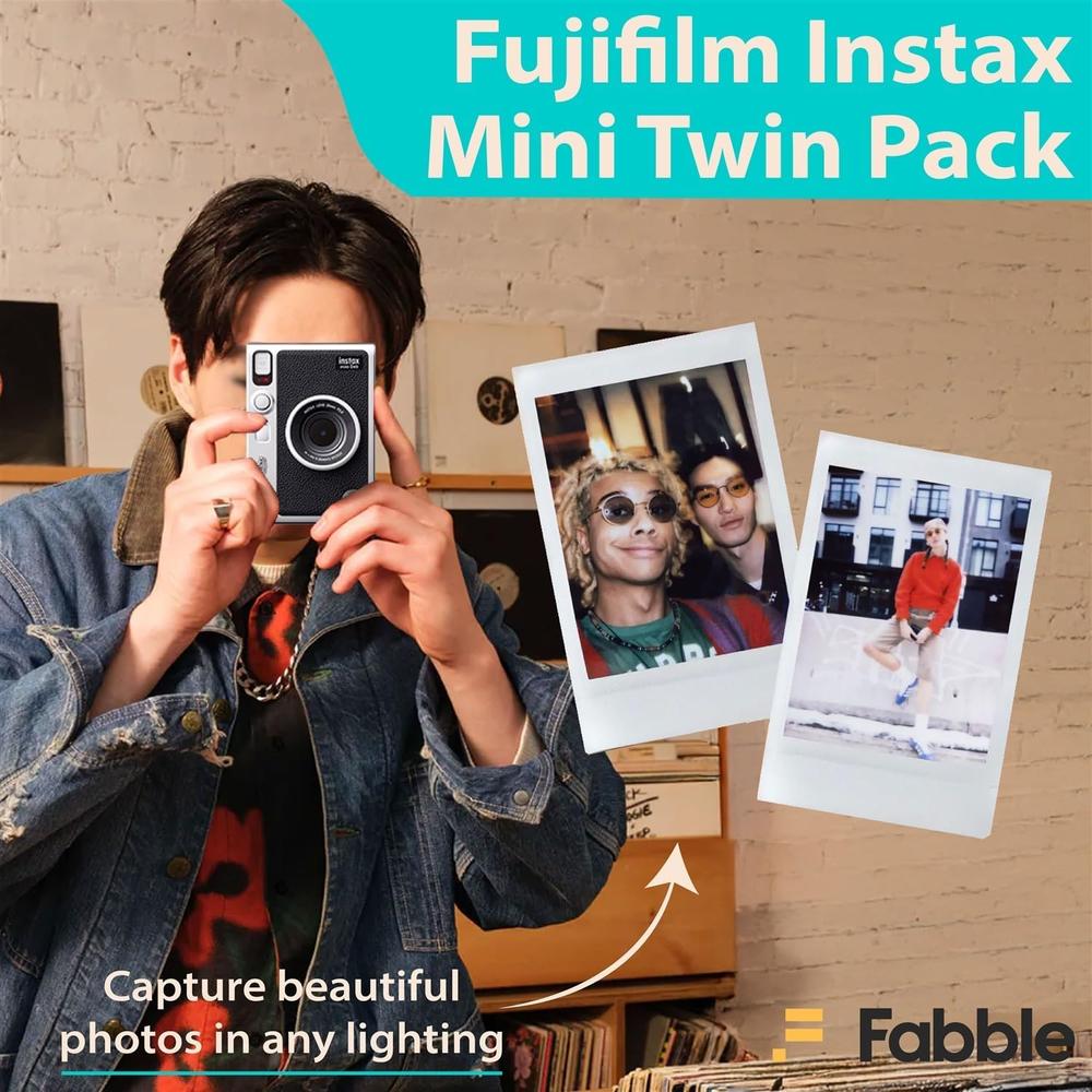 CÁMARA FUJIFILM HÍBRIDA INSTAX MINI EVO C/20 EXP. MEMORIA 32 GB ESTUCHE ÁLBUM LECTOR SET 6 PZS | NEGRO - 4