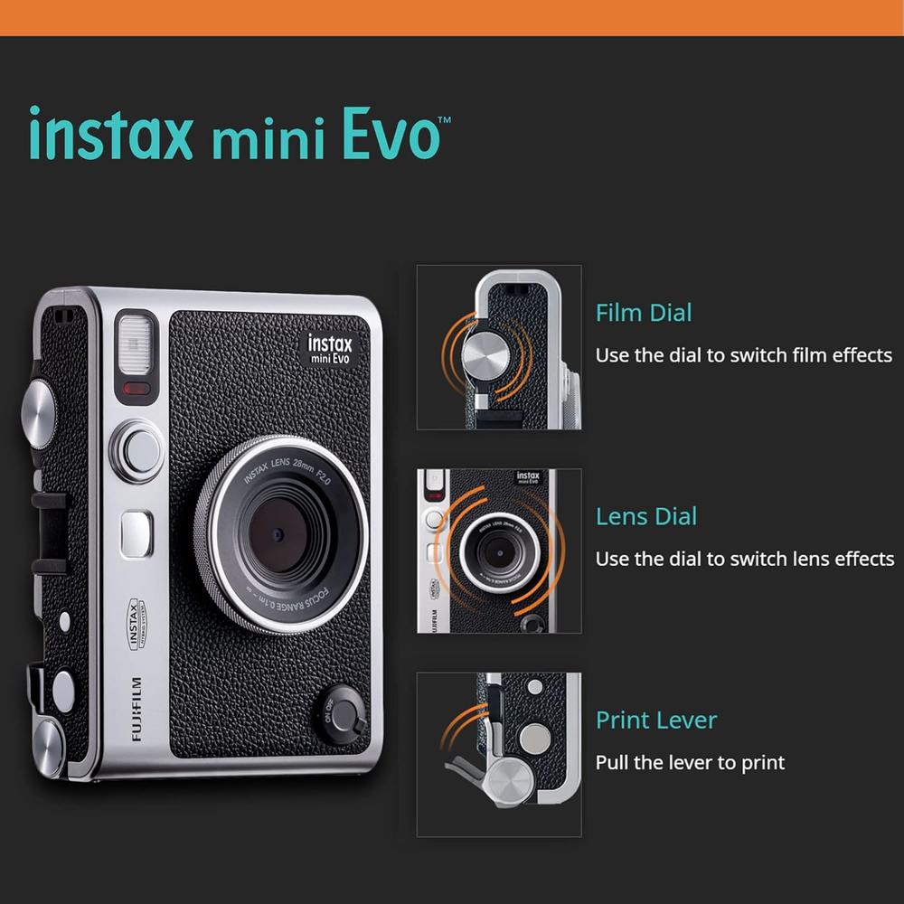 CÁMARA FUJIFILM HÍBRIDA INSTAX MINI EVO C/ESTUCHE Y TWIN PACK - 5