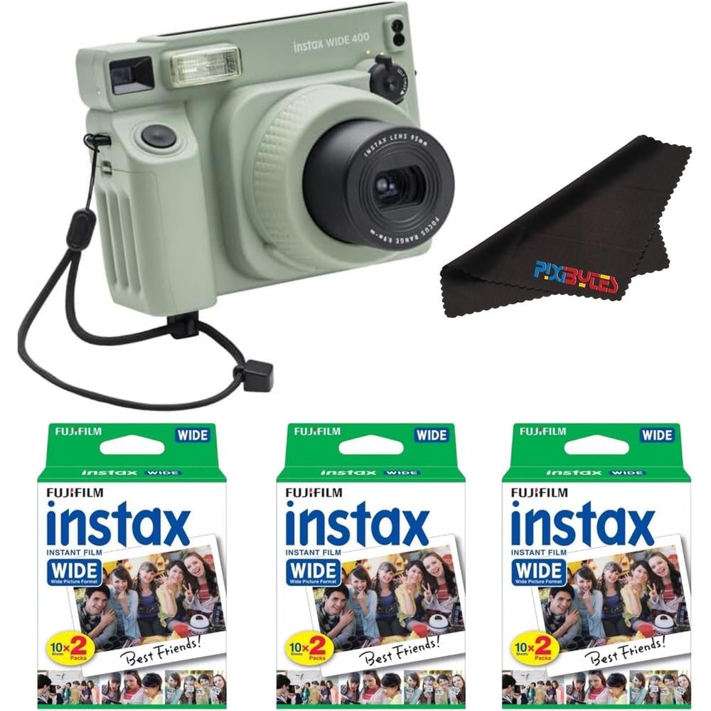 CÁMARA FUJIFILM INSTANTÁNEA INSTAX WIDE 400 C/3 TWIN PACKS SET 4 PZS | VERDE SAGE - 1