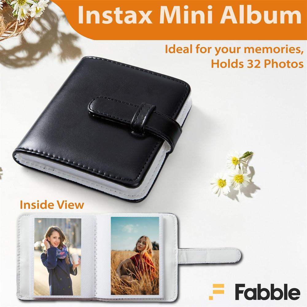 CÁMARA FUJIFILM INSTANTÁNEA INSTAX MINI 41 C/40 HOJAS ESTUCHE GROOVY Y PAÑO SET 4 PZS | NEGRO - 3