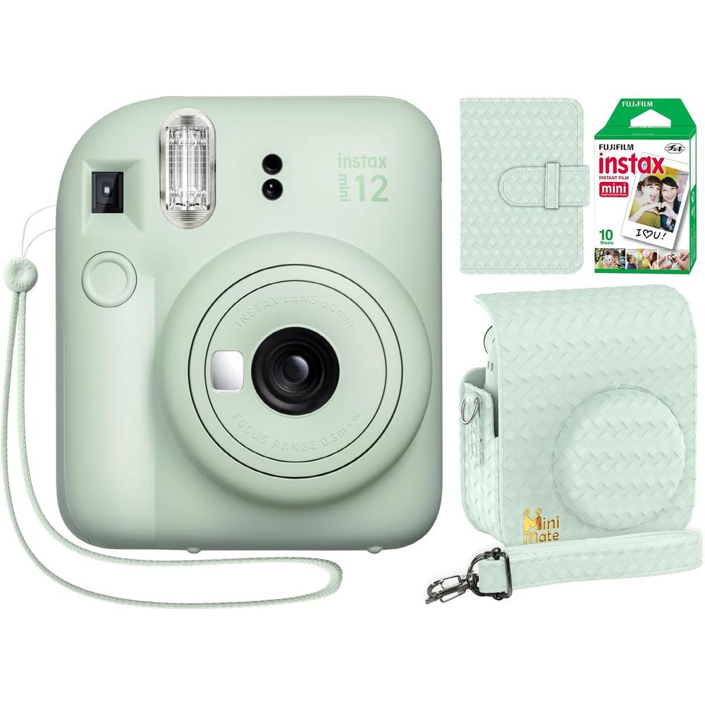 CÁMARA FUJIFILM INSTANTÁNEA INSTAX MINI 12 C/10 HOJAS ESTUCHE MINIMATE Y ÁLBUM SET 4 PZS | VERDE MENTA - 1
