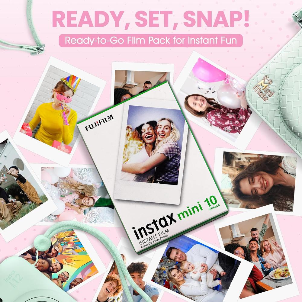 CÁMARA FUJIFILM INSTANTÁNEA INSTAX MINI 12 C/10 HOJAS ESTUCHE MINIMATE Y ÁLBUM SET 4 PZS | VERDE MENTA - 5