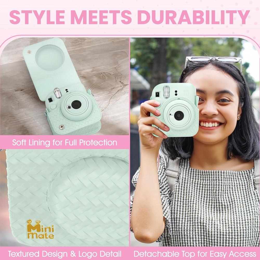 CÁMARA FUJIFILM INSTANTÁNEA INSTAX MINI 12 C/10 HOJAS ESTUCHE MINIMATE Y ÁLBUM SET 4 PZS | VERDE MENTA - 6