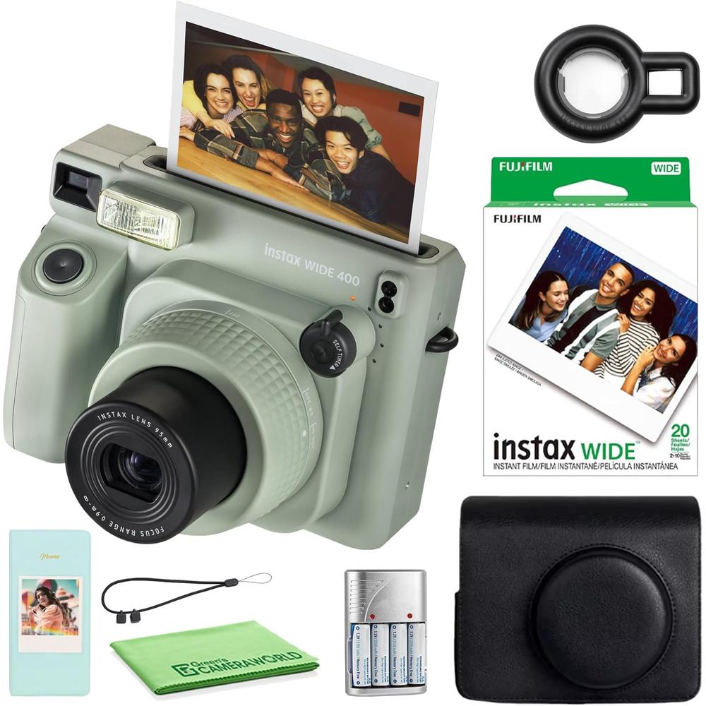 CÁMARA FUJIFILM INSTANTÁNEA INSTAX WIDE 400 C/20 HOJAS ESTUCHE Y ÁLBUM SET 4 PZS | VERDE - 1