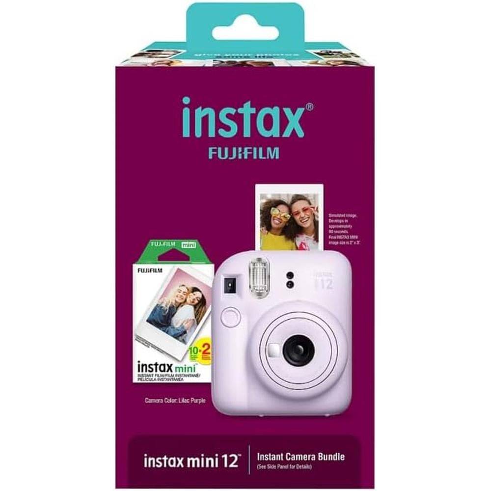 CÁMARA FUJIFILM INSTANTÁNEA INSTAX MINI 12 C/20 HOJAS SET 2 PZS | MORADO LILAC - 1