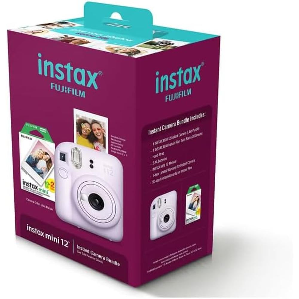 CÁMARA FUJIFILM INSTANTÁNEA INSTAX MINI 12 C/20 HOJAS SET 2 PZS | MORADO LILAC - 2