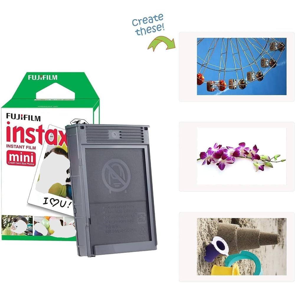 CÁMARA FUJIFILM INSTANTÁNEA INSTAX MINI 12 C/40 HOJAS ESTUCHE ÁLBUM Y ACC. SET 5 PZS | BLANCO CLAY - 6