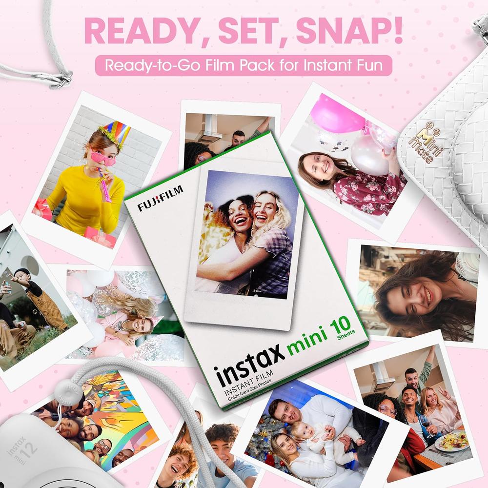 CÁMARA FUJIFILM INSTANTÁNEA INSTAX MINI 12 C/10 HOJAS ESTUCHE MINIMATE Y ÁLBUM SET 4 PZS | BLANCO CLAY - 5