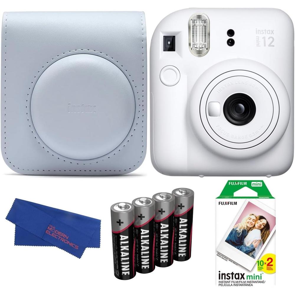 CÁMARA FUJIFILM INSTANTÁNEA INSTAX MINI 12 C/20 EXP. ESTUCHE Y ACC. SET 5 PZS | BLANCO CLAY - 1