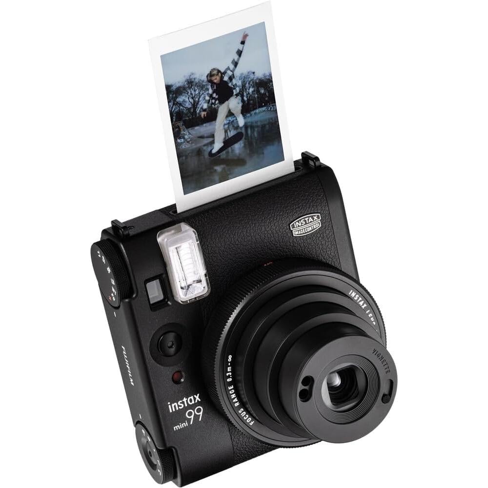 CÁMARA FUJIFILM INSTANTÁNEA INSTAX MINI 99 C/20 HOJAS Y PAÑO SET 3 PZS | NEGRO - 2