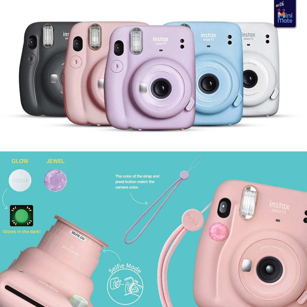 CÁMARA FUJIFILM INSTANTÁNEA INSTAX MINI 11 C/20 HOJAS ESTUCHE MINIMATE SET 3 PZS | AZUL SKY - 2