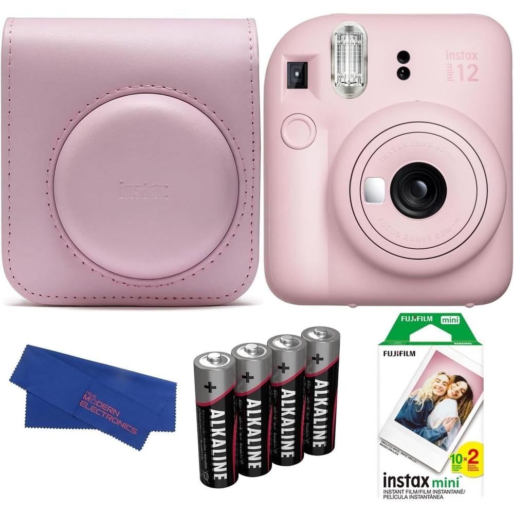 CÁMARA FUJIFILM INSTANTÁNEA INSTAX MINI 12 C/20 EXP. ESTUCHE Y ACC. SET 5 PZS | ROSA BLOSSOM - 1