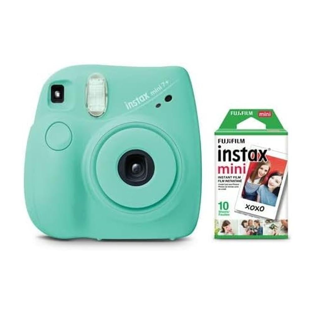 CÁMARA FUJIFILM INSTANTÁNEA INSTAX MINI 7+ C/10 HOJAS SET 2 PZS | VERDE SEAFOAM - 1
