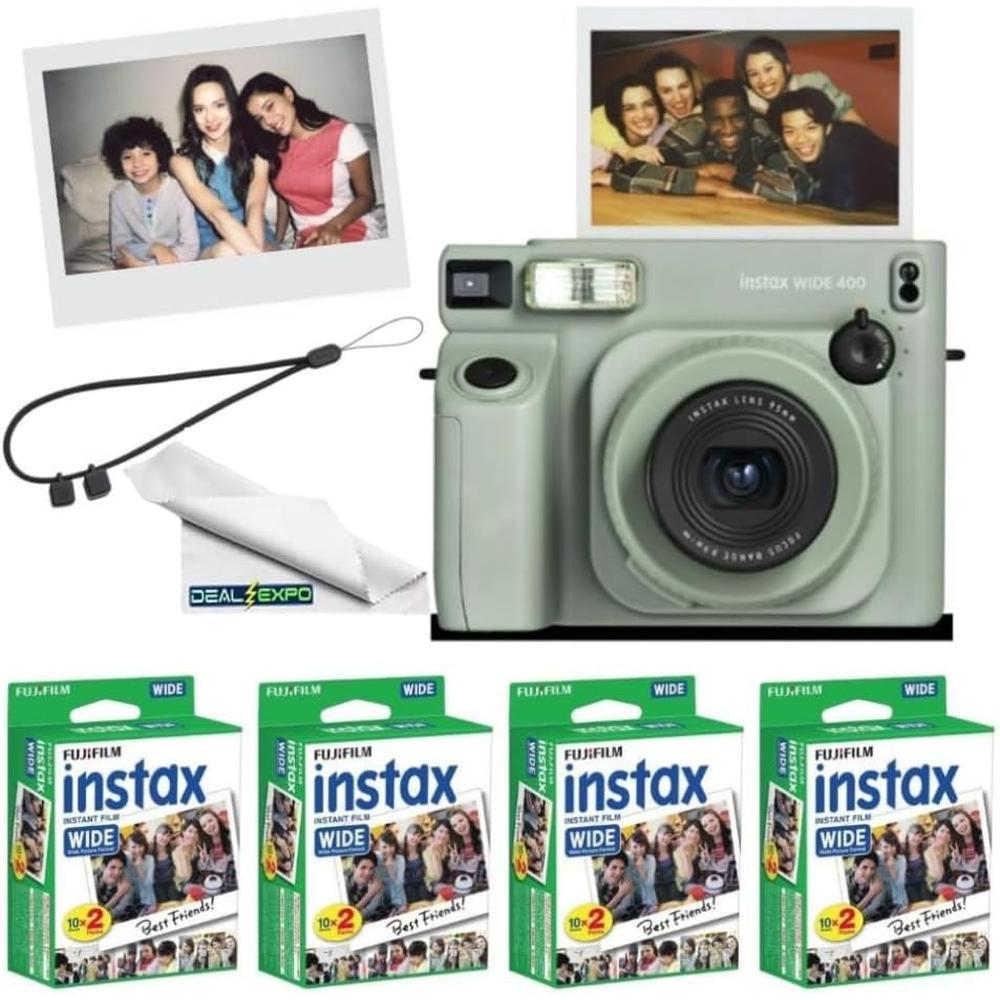 CÁMARA FUJIFILM INSTANTÁNEA INSTAX WIDE 400 C/4 TWIN PACKS SET 5 PZS | VERDE SAGE - 1