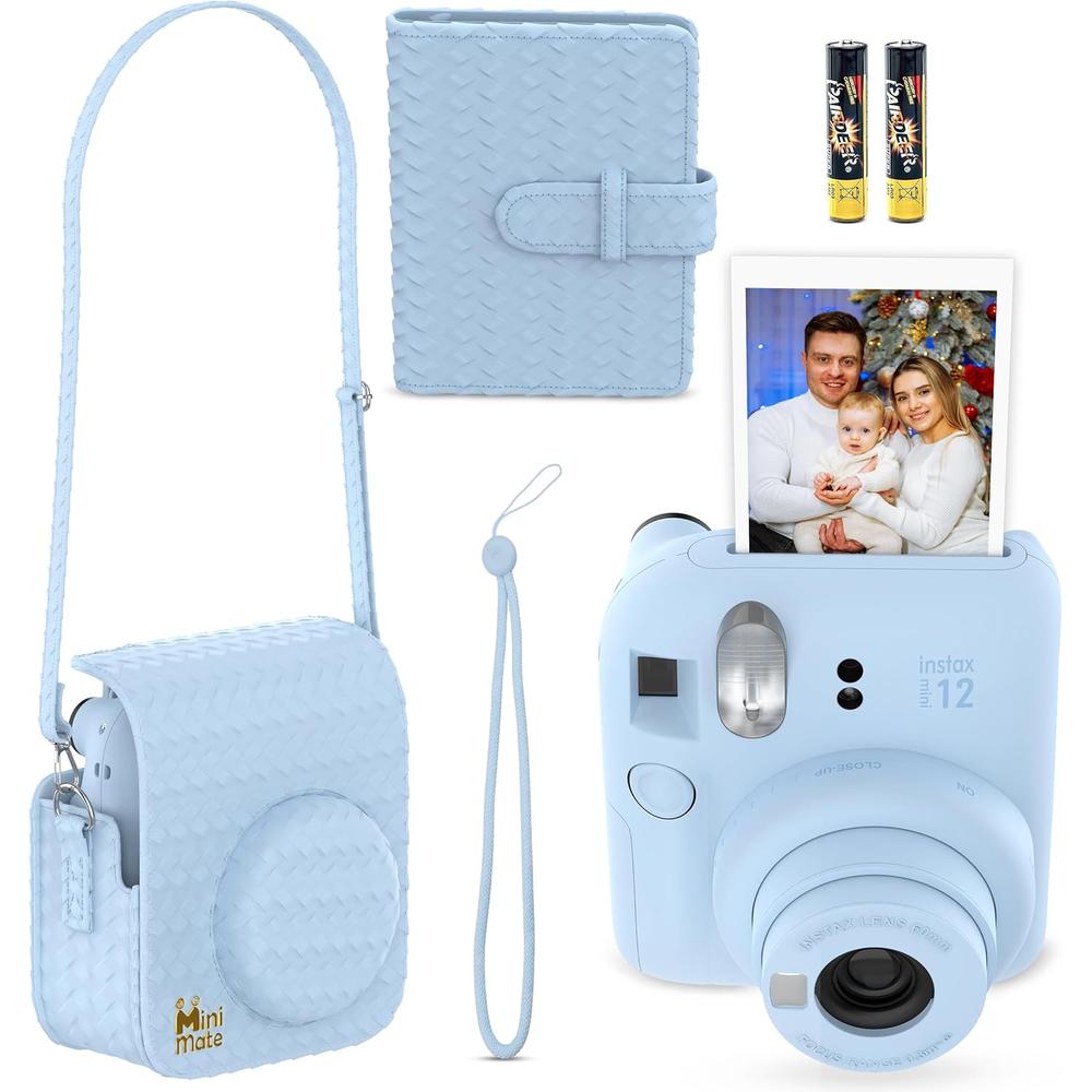 CÁMARA FUJIFILM INSTANTÁNEA INSTAX MINI 12 C/10 HOJAS ESTUCHE MINIMATE Y ÁLBUM SET 4 PZS | AZUL PASTEL - 2