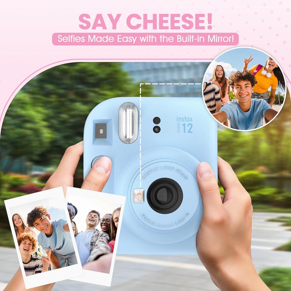 CÁMARA FUJIFILM INSTANTÁNEA INSTAX MINI 12 C/10 HOJAS ESTUCHE MINIMATE Y ÁLBUM SET 4 PZS | AZUL PASTEL - 3