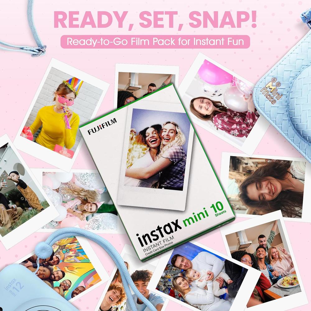 CÁMARA FUJIFILM INSTANTÁNEA INSTAX MINI 12 C/10 HOJAS ESTUCHE MINIMATE Y ÁLBUM SET 4 PZS | AZUL PASTEL - 5
