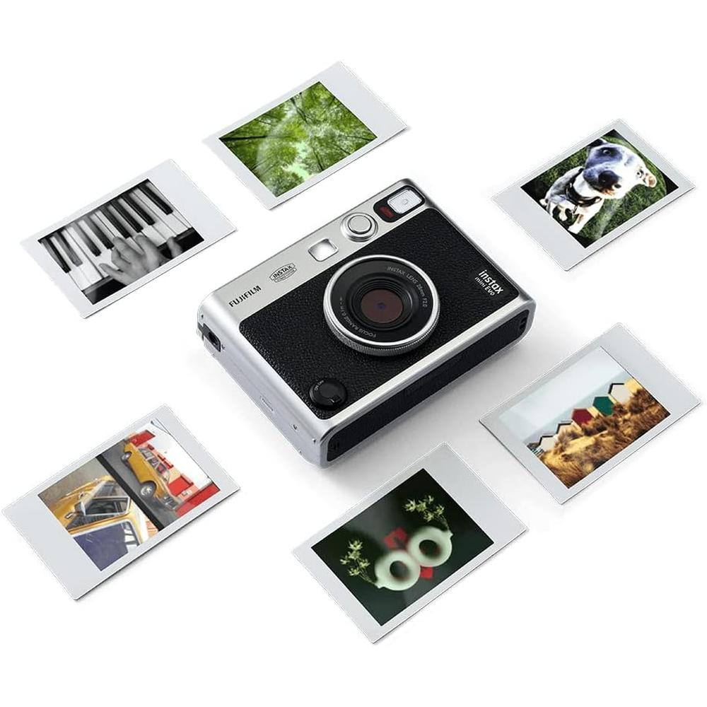 CÁMARA FUJIFILM HÍBRIDA INSTAX MINI EVO C/20 HOJAS MEMORIA 32 GB Y KIT DE MARCOS SET 5 PZS | NEGRO - 5