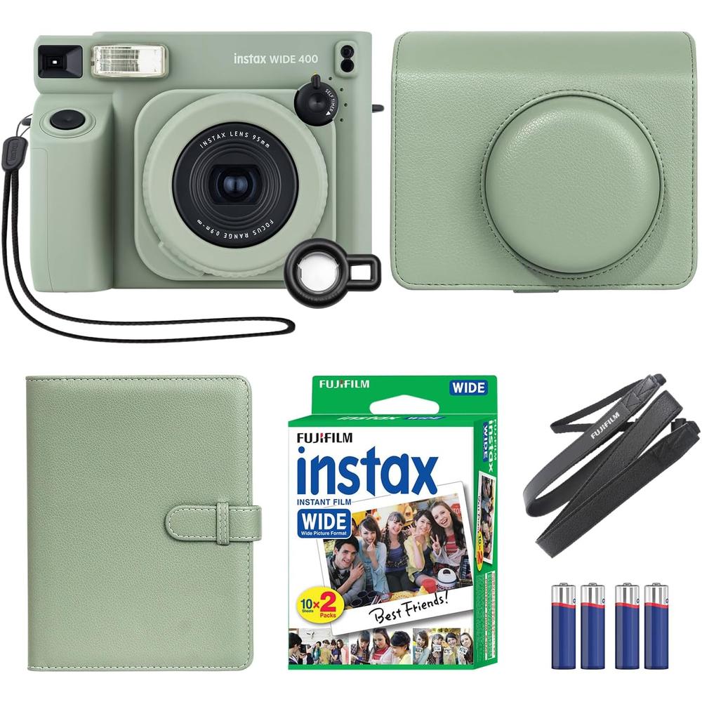 CÁMARA FUJIFILM INSTANTÁNEA INSTAX WIDE 400 C/20 HOJAS ESTUCHE ÁLBUM Y ACC. SET 5 PZS | VERDE - 1