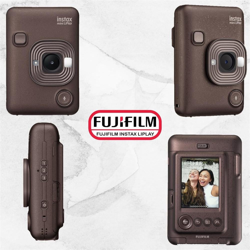 CÁMARA FUJIFILM HÍBRIDA INSTAX MINI LIPLAY C/20 HOJAS MEMORIA 32 GB SET 6 PZS | BRONCE INTENSO - 3