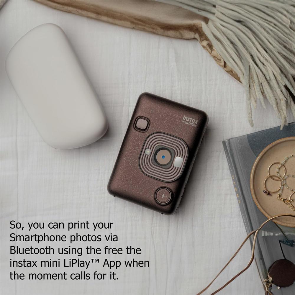 CÁMARA FUJIFILM HÍBRIDA INSTAX MINI LIPLAY C/20 HOJAS MEMORIA 32 GB SET 6 PZS | BRONCE INTENSO - 6
