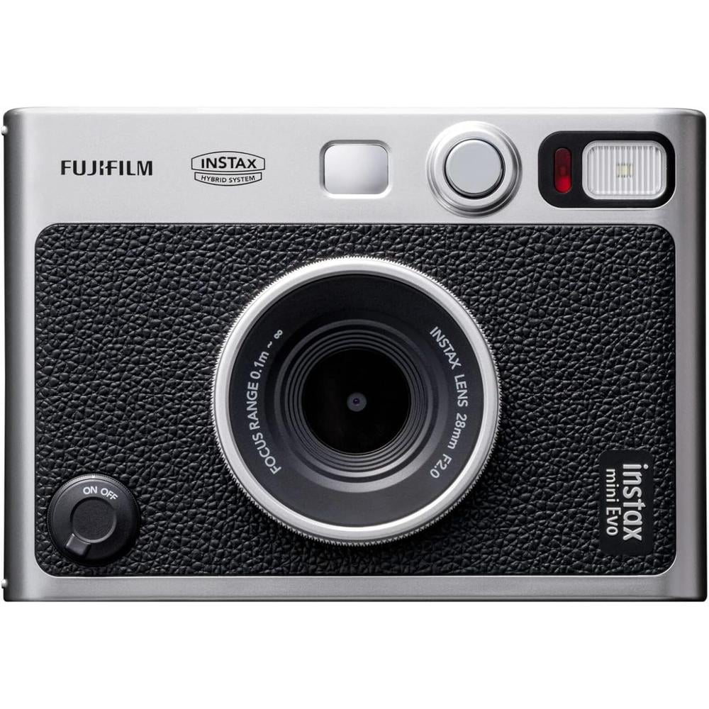 CÁMARA FUJIFILM HÍBRIDA INSTAX MINI EVO C/40 EXP. CAJA FOTOS MARCOS Y POSTALES SET 5 PZS | NEGRO - 2