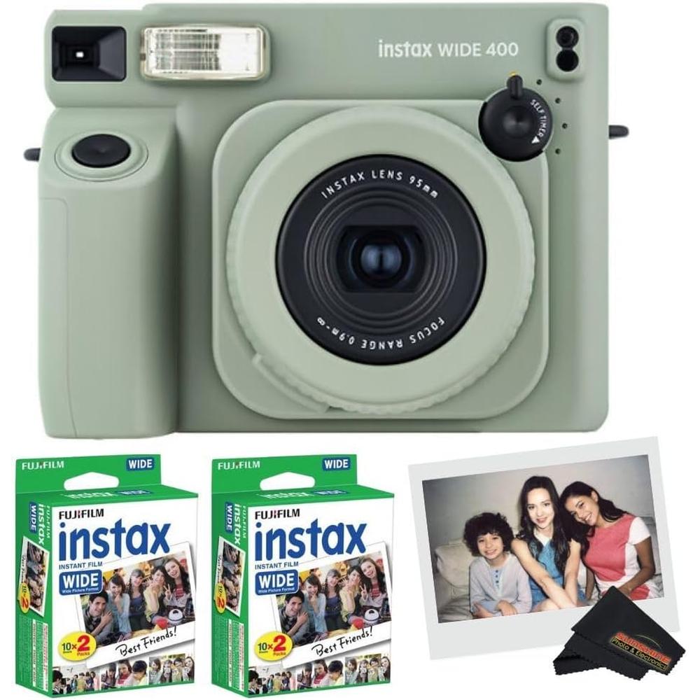 CÁMARA FUJIFILM INSTANTÁNEA INSTAX WIDE 400 C/2 TWIN PACKS SET 3 PZS | VERDE SAGE - 1