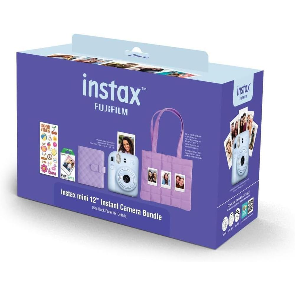 CÁMARA FUJIFILM INSTANTÁNEA INSTAX MINI 12 PAQ. NAVIDEÑO 2025 C/40 HOJAS 4 PILAS AA Y PAÑO SET 4 PZS | AZUL PASTEL - 2
