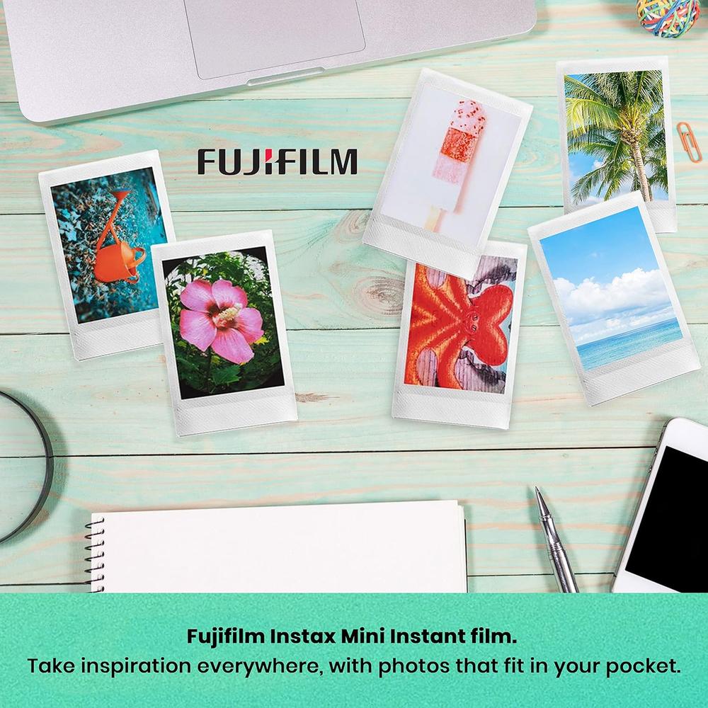 CÁMARA FUJIFILM INSTANTÁNEA INSTAX MINI 12 C/60 HOJAS ESTUCHE CORREA Y ÁLBUM SET 5 PZS | AZUL PASTEL - 5