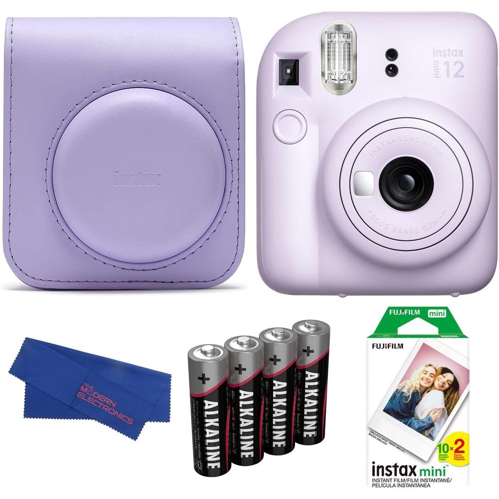 CÁMARA FUJIFILM INSTANTÁNEA INSTAX MINI 12 C/20 EXP. ESTUCHE Y ACC. SET 5 PZS | MORADO LILAC - 1