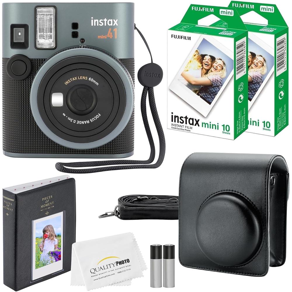 CÁMARA FUJIFILM INSTANTÁNEA INSTAX MINI 41 C/20 EXP. ESTUCHE ÁLBUM Y PAÑO SET 5 PZS - 1