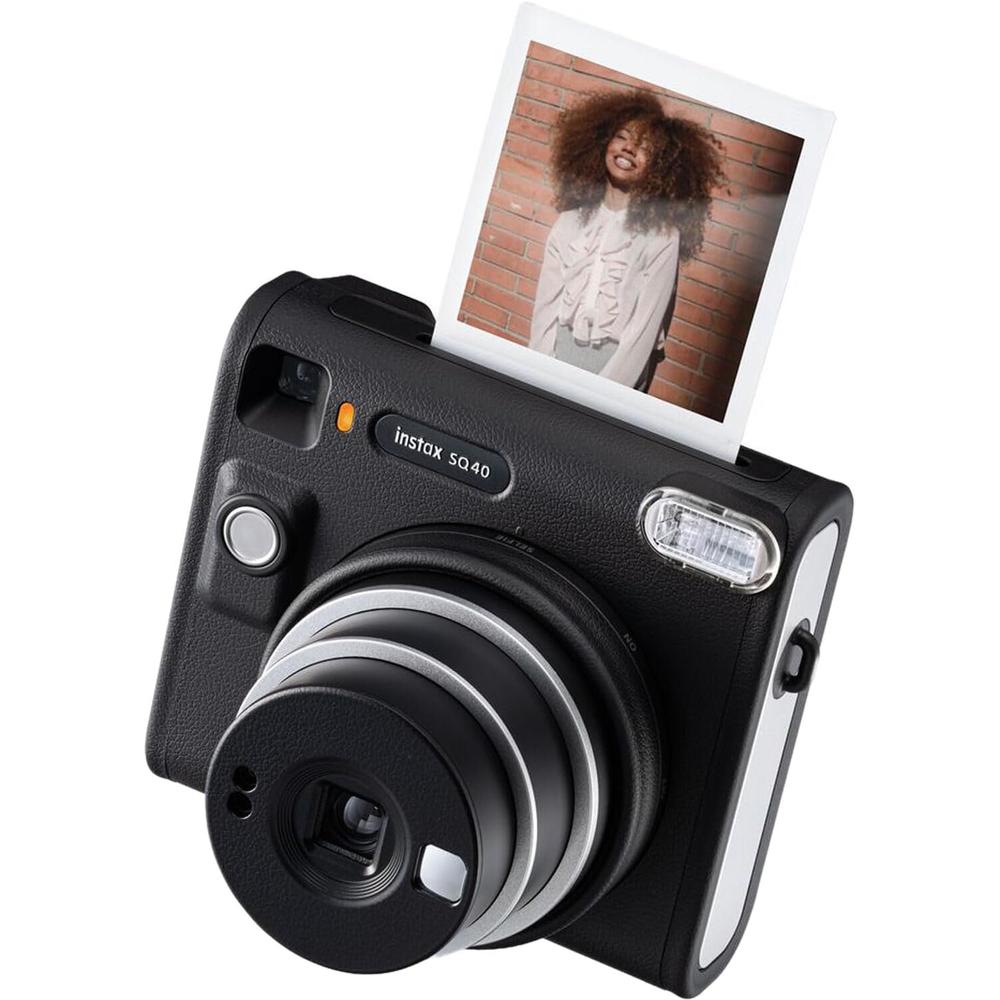 CÁMARA FUJIFILM INSTANTÁNEA INSTAX SQUARE SQ40 C/20 EXP. ESTUCHE Y PAÑO SET 4 PZS | NEGRO VINTAGE - 2