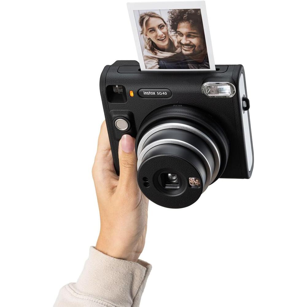 CÁMARA FUJIFILM INSTANTÁNEA INSTAX SQUARE SQ40 C/20 EXP. ESTUCHE Y PAÑO SET 4 PZS | NEGRO VINTAGE - 5