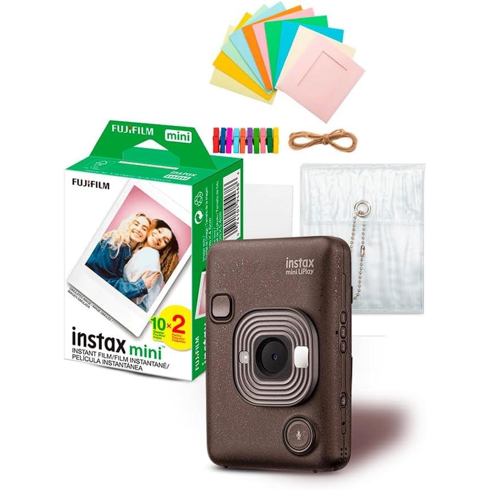 CÁMARA FUJIFILM HÍBRIDA INSTAX MINI LIPLAY C/20 EXP. Y KIT ACC. SET 3 PZS | BRONCE - 1