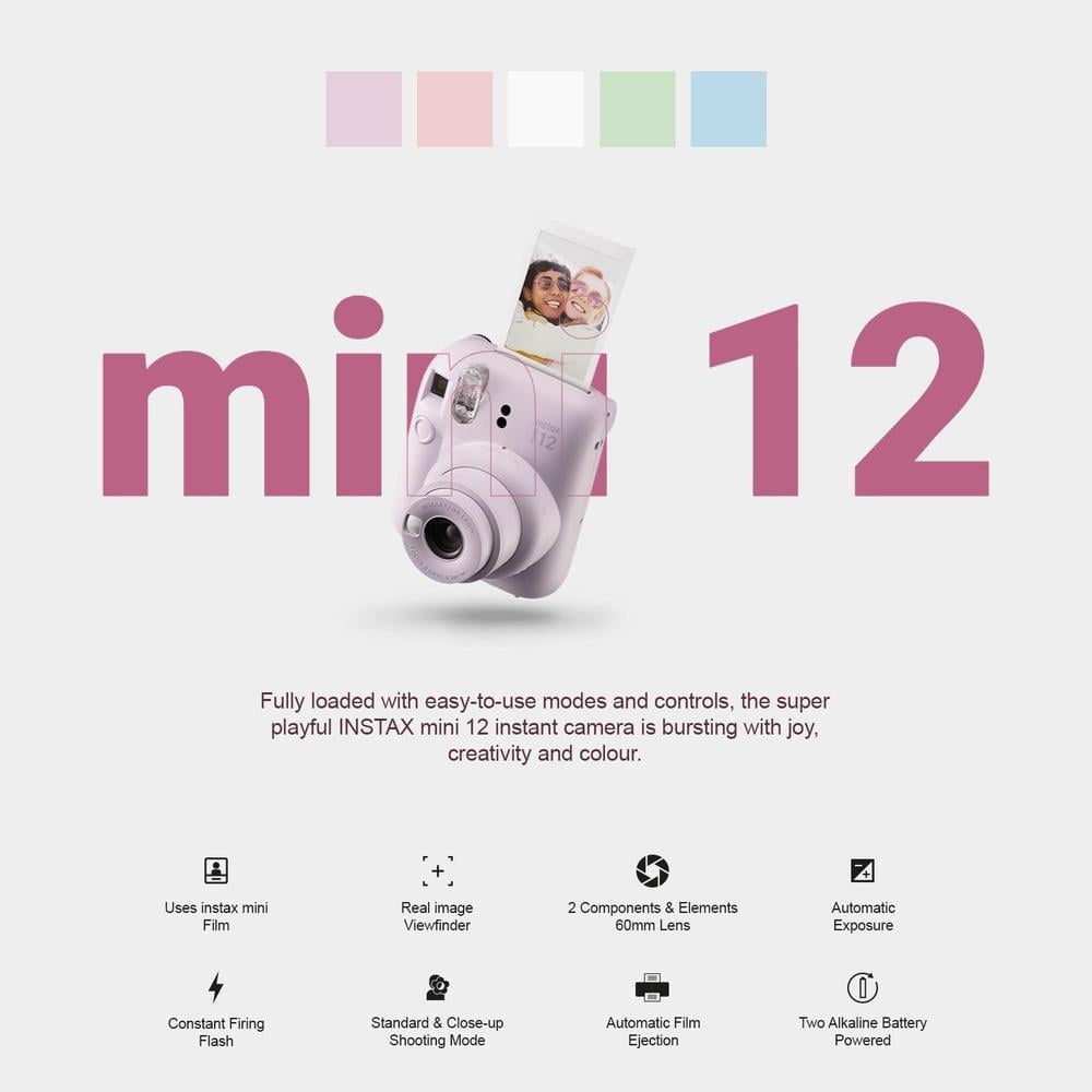 CÁMARA FUJIFILM INSTANTÁNEA INSTAX MINI 12 C/20 HOJAS ESTUCHE MINIMATE SET 3 PZS | ROSA BLOSSOM - 2