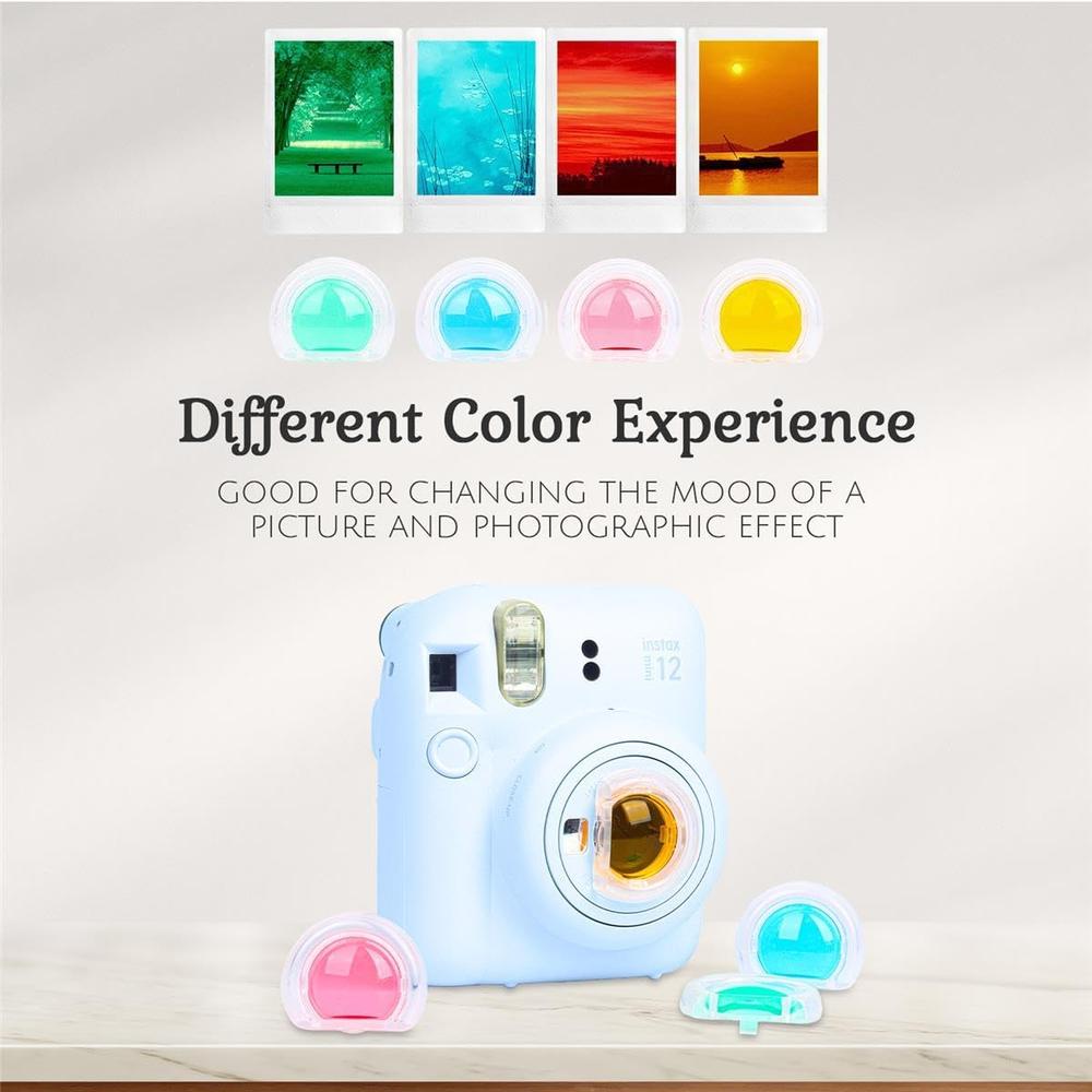 CÁMARA FUJIFILM INSTANTÁNEA INSTAX MINI 12 C/40 EXP. ESTUCHE Y KIT ACC. SET 4 PZS | AZUL PASTEL - 4