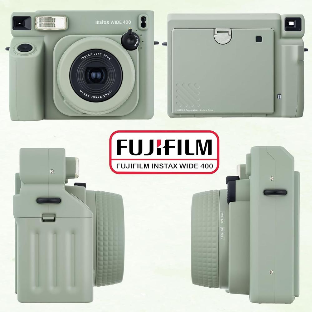 CÁMARA FUJIFILM INSTANTÁNEA INSTAX WIDE 400 C/20 EXP. ESTUCHE ÁLBUM Y ACC. SET 5 PZS | VERDE SAGE - 6