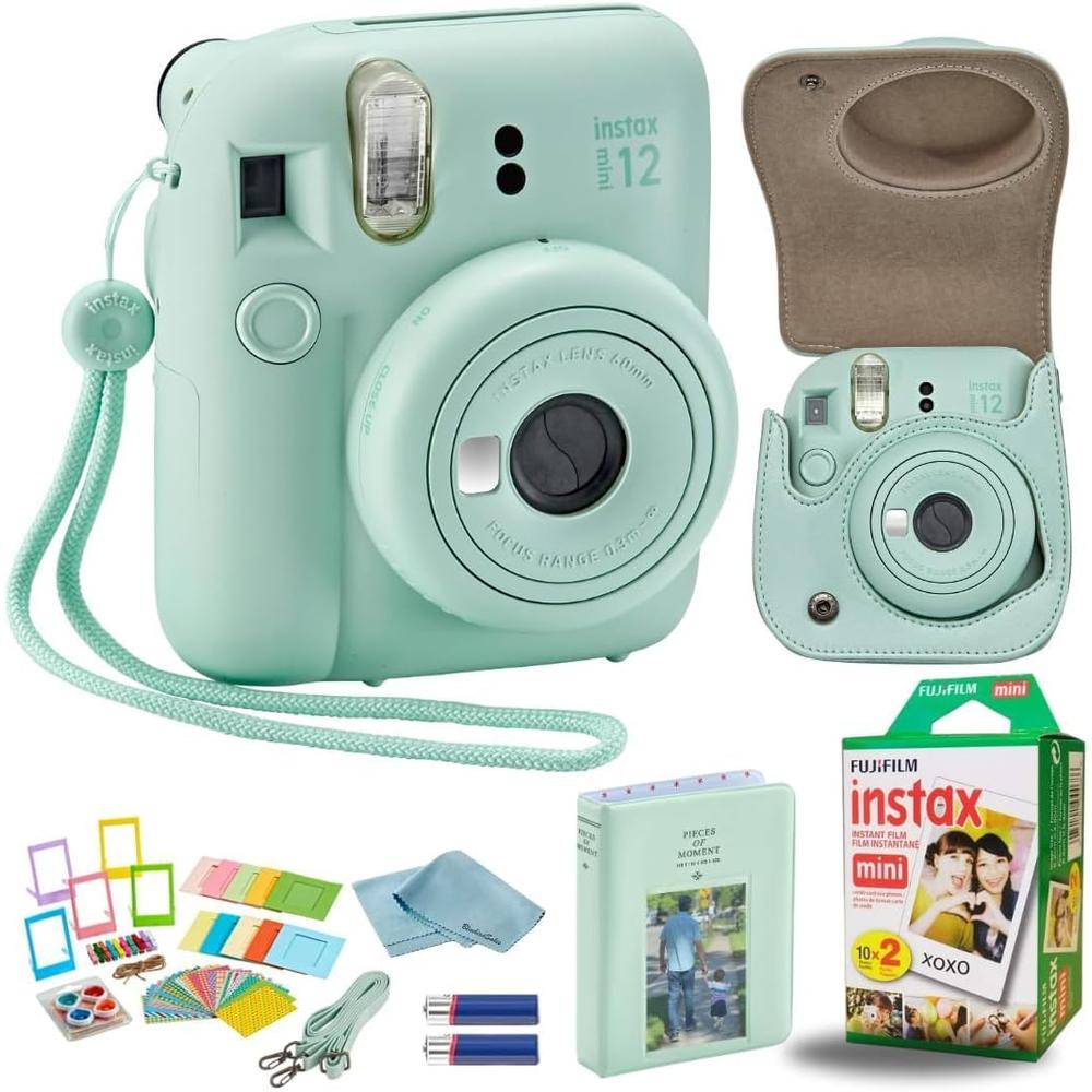 CÁMARA FUJIFILM INSTANTÁNEA INSTAX MINI 12 C/ESTUCHE ÁLBUM Y ACC. SET 4 PZS | VERDE MENTA - 1