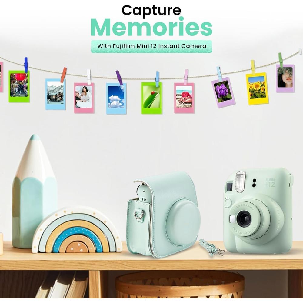 CÁMARA FUJIFILM INSTANTÁNEA INSTAX MINI 12 C/ESTUCHE ÁLBUM Y ACC. SET 4 PZS | VERDE MENTA - 2