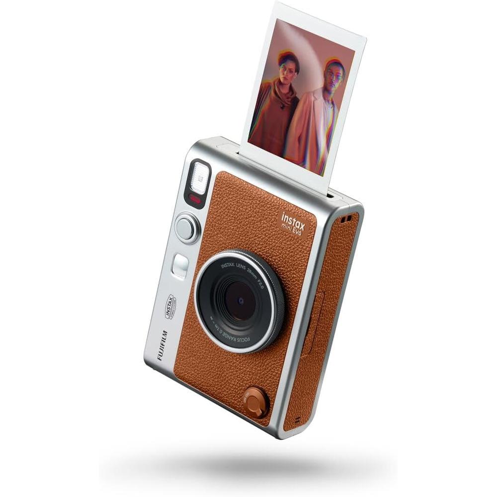 CÁMARA FUJIFILM HÍBRIDA INSTAX MINI EVO C/40 HOJAS SET 2 PZS | MARRÓN - 4