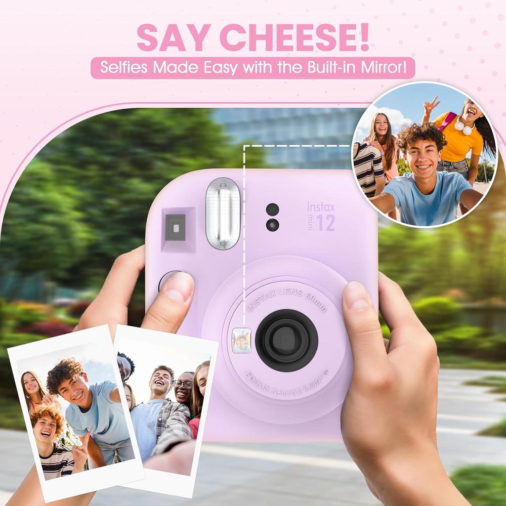 CÁMARA FUJIFILM INSTANTÁNEA INSTAX MINI 12 C/10 HOJAS ESTUCHE MINIMATE Y ÁLBUM SET 4 PZS | MORADO LILAC - 3