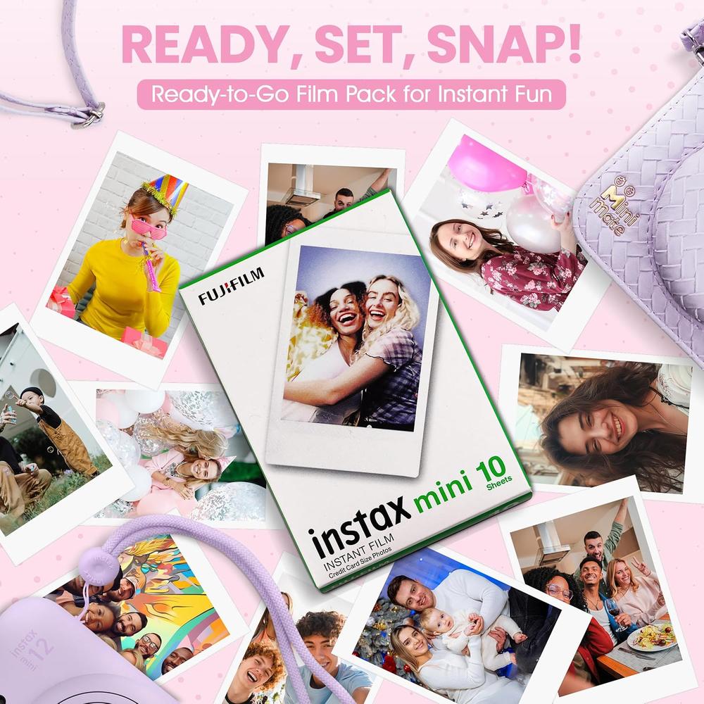 CÁMARA FUJIFILM INSTANTÁNEA INSTAX MINI 12 C/10 HOJAS ESTUCHE MINIMATE Y ÁLBUM SET 4 PZS | MORADO LILAC - 5