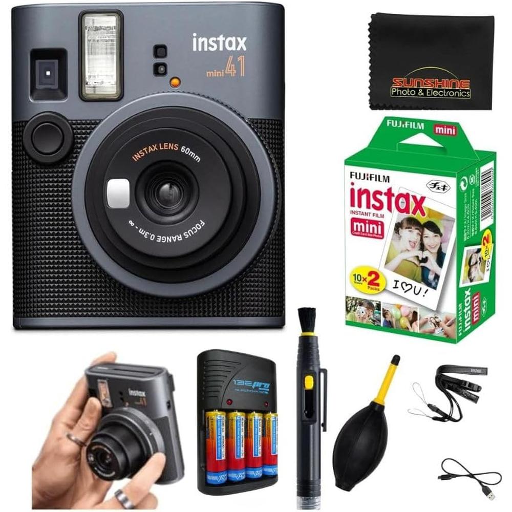 CÁMARA FUJIFILM INSTANTÁNEA INSTAX MINI 41 C/1 TWIN PACK SET 2 PZS | NEGRO - 1